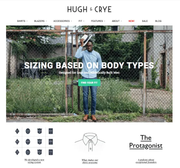 hugh-and-crye-menswear-ecommerce-site