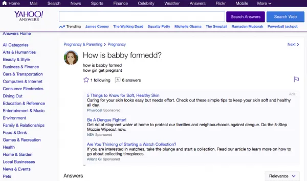 Yahoo Answers how is babby formed