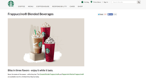 Starbucks Christmas Frappuccino Holiday Drinks Scarcity ReferralCandy