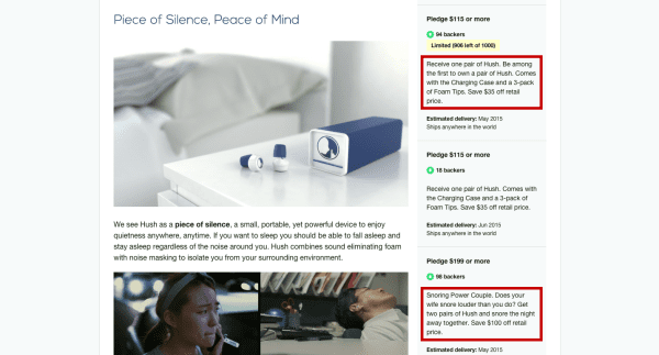 Hush Smart earplugs Scarcity ReferralCandy