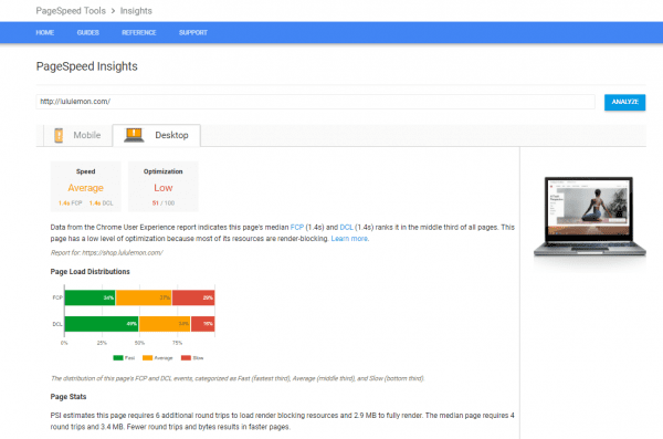 shopify seo - tracking with PageSpeed insights