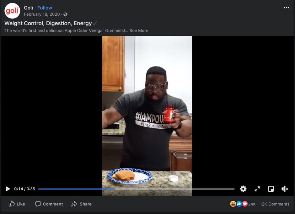 example of user generated content with goli gummies