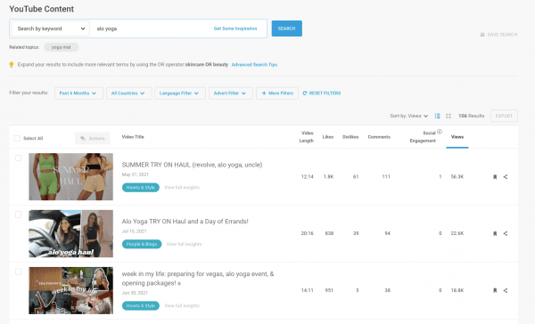 buzzsumo-alo-yoga-research-youtube-affiliate-competitor-analysis-tool