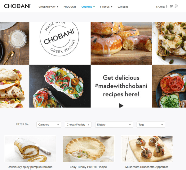 chobani-recipes-content-marketing