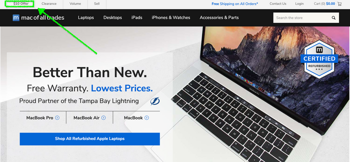 Mac of All Trades put the referral offer on the front page