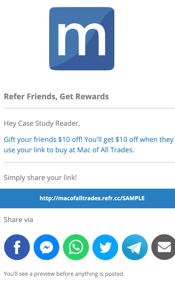 Customers received this email after a purchase