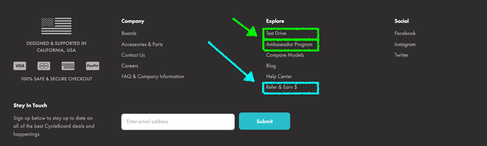 cycleboard website footer referral cta referralcandy