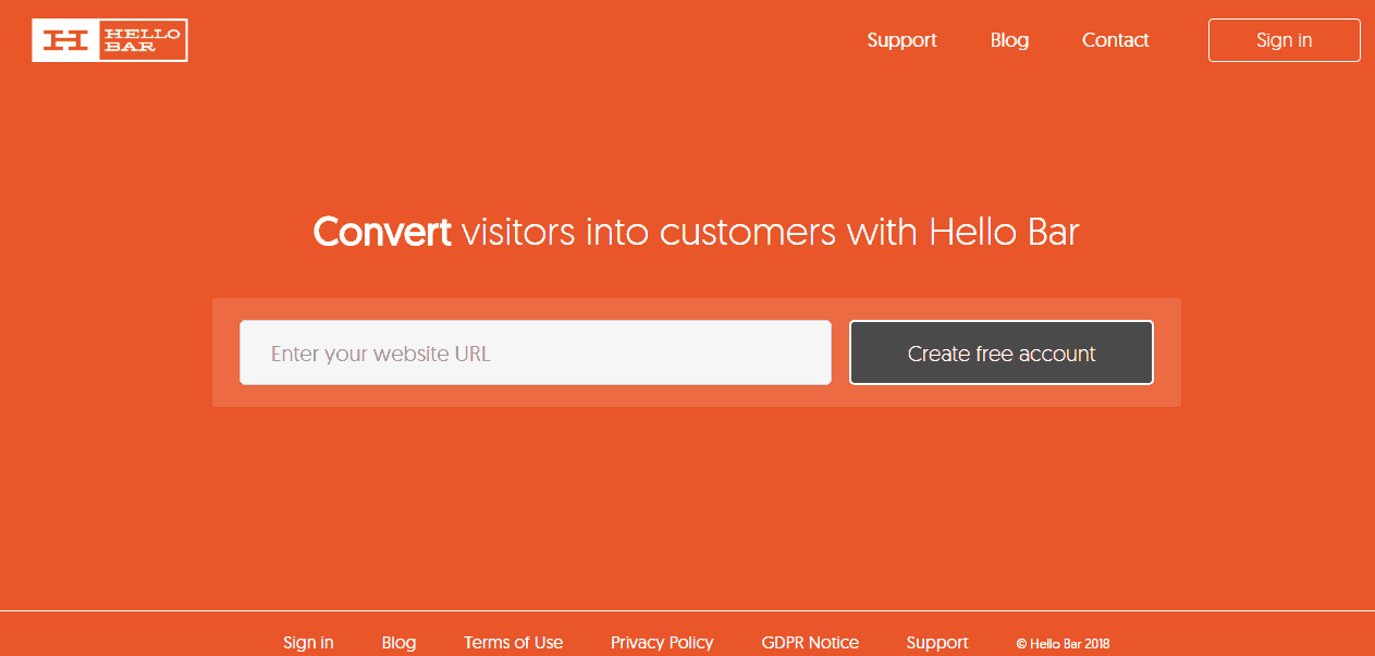 eCommerce Growth Hacking Tools - Hello Bar