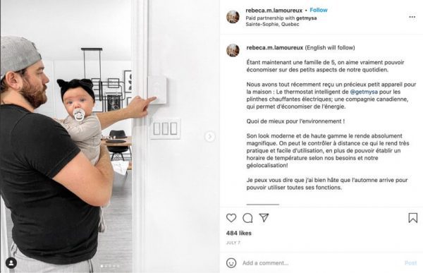 Mysa influencer example