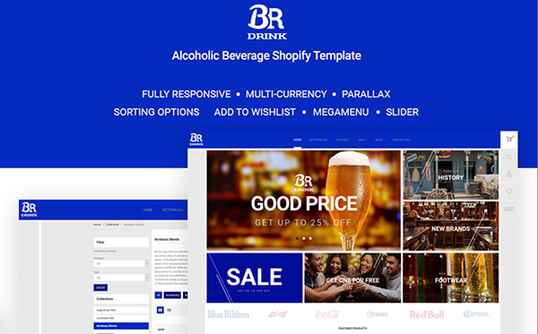 ecommerce templates referralcandy - BR Drink - Original Alcohol Online Store Shopify Theme