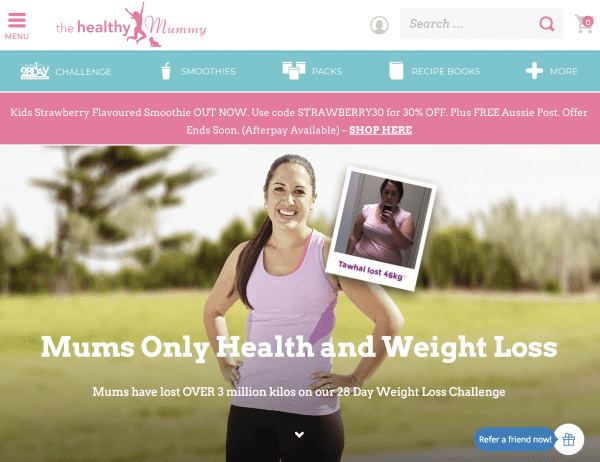 WooCommerce Referral Programs: Healthy Mummy