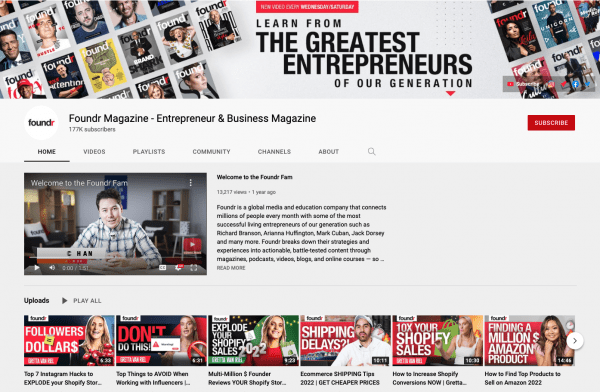 Foundr Magazine YouTube