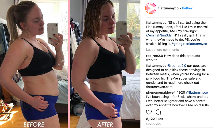 flat tummy tea before and after picture