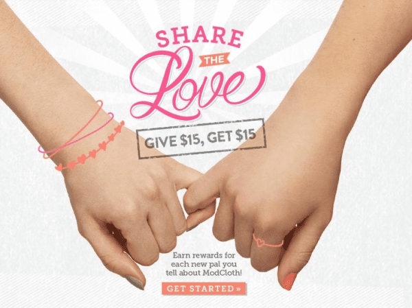 share the love referral program modcloth