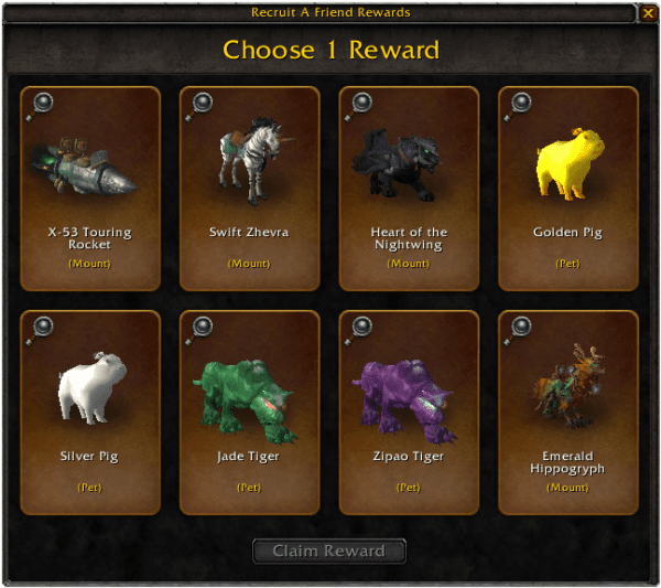 WoW Recruit a Friend Reward