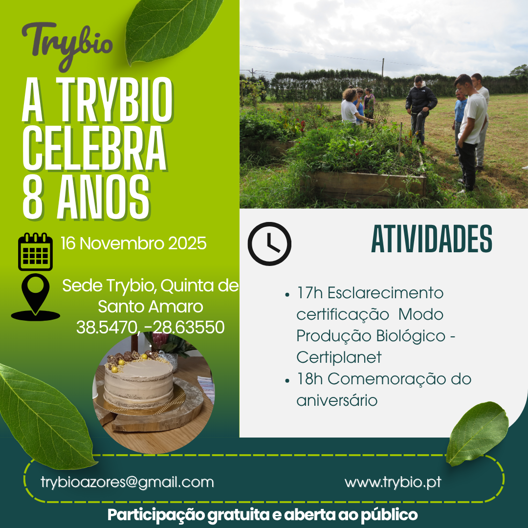 Convite – Sessão de Esclarecimento da Certiplanet e Comemoração do 8.º Aniversário da Trybio🌱🍃