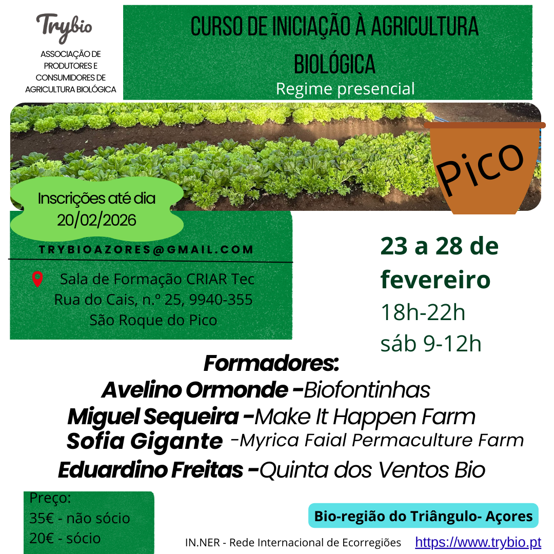 A Trybio está a organizar um novo Curso de Iniciação à Agricultura Biológica.🍃🌻
