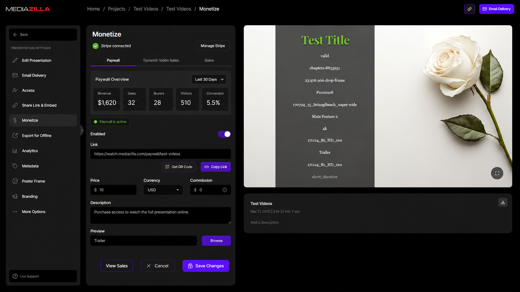 Paywall tab with performance summary