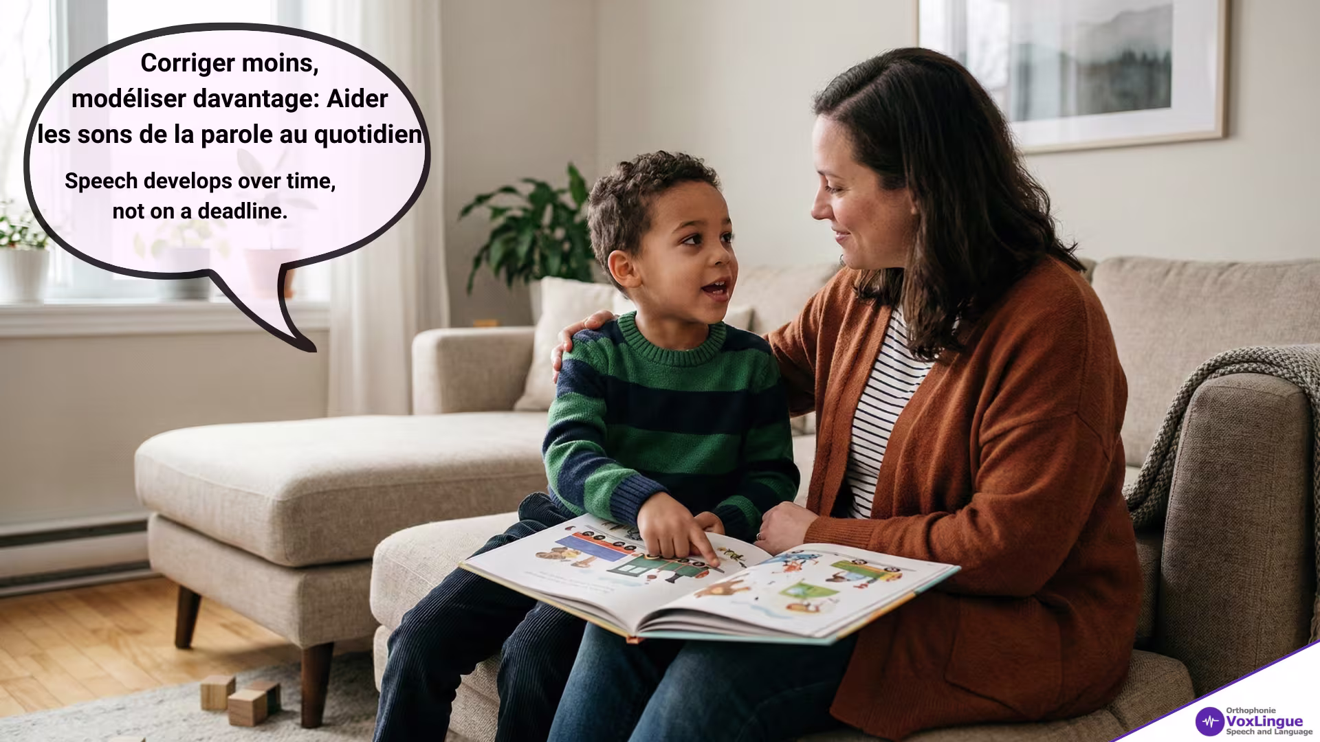 Correct Less, Model More: How Parents Can Support Speech Sounds at Home | Corriger moins, modéliser davantage: Aider les sons de la parole au quotidien