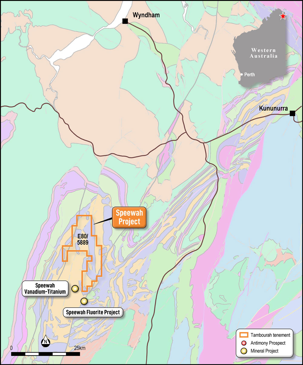 Map of Speewah Critical Minerals Project
