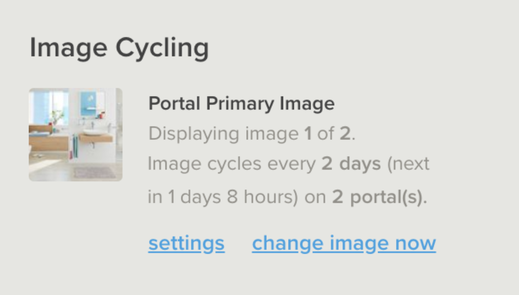 Image cycling setttings