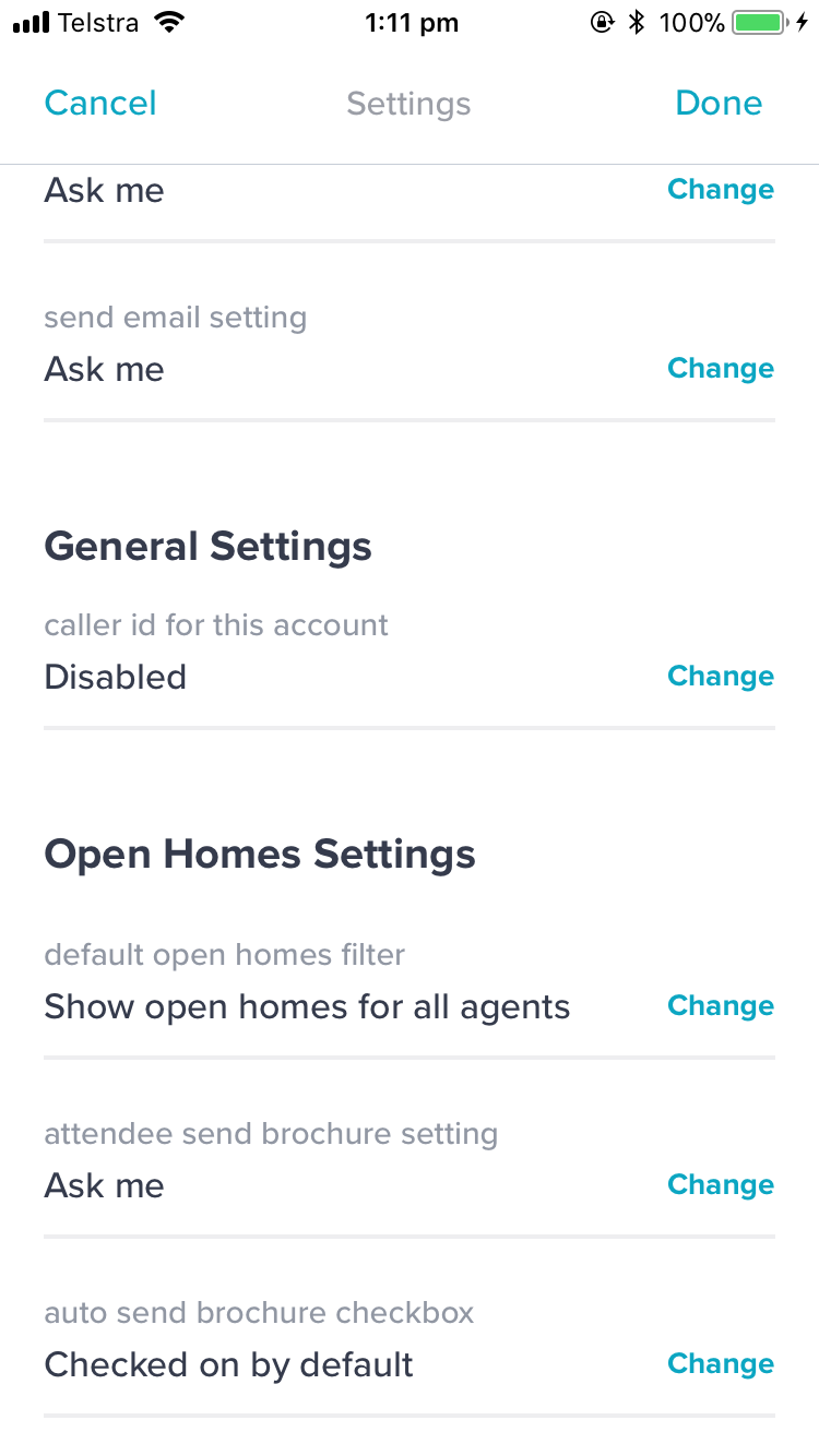 open home settings - pocket