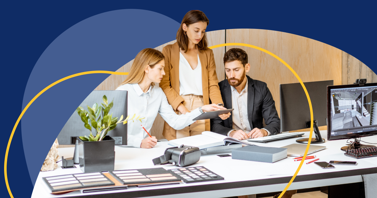 real estate team at desk