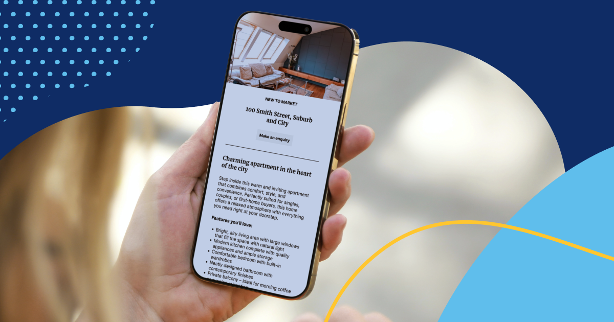 real estate listing on mobile