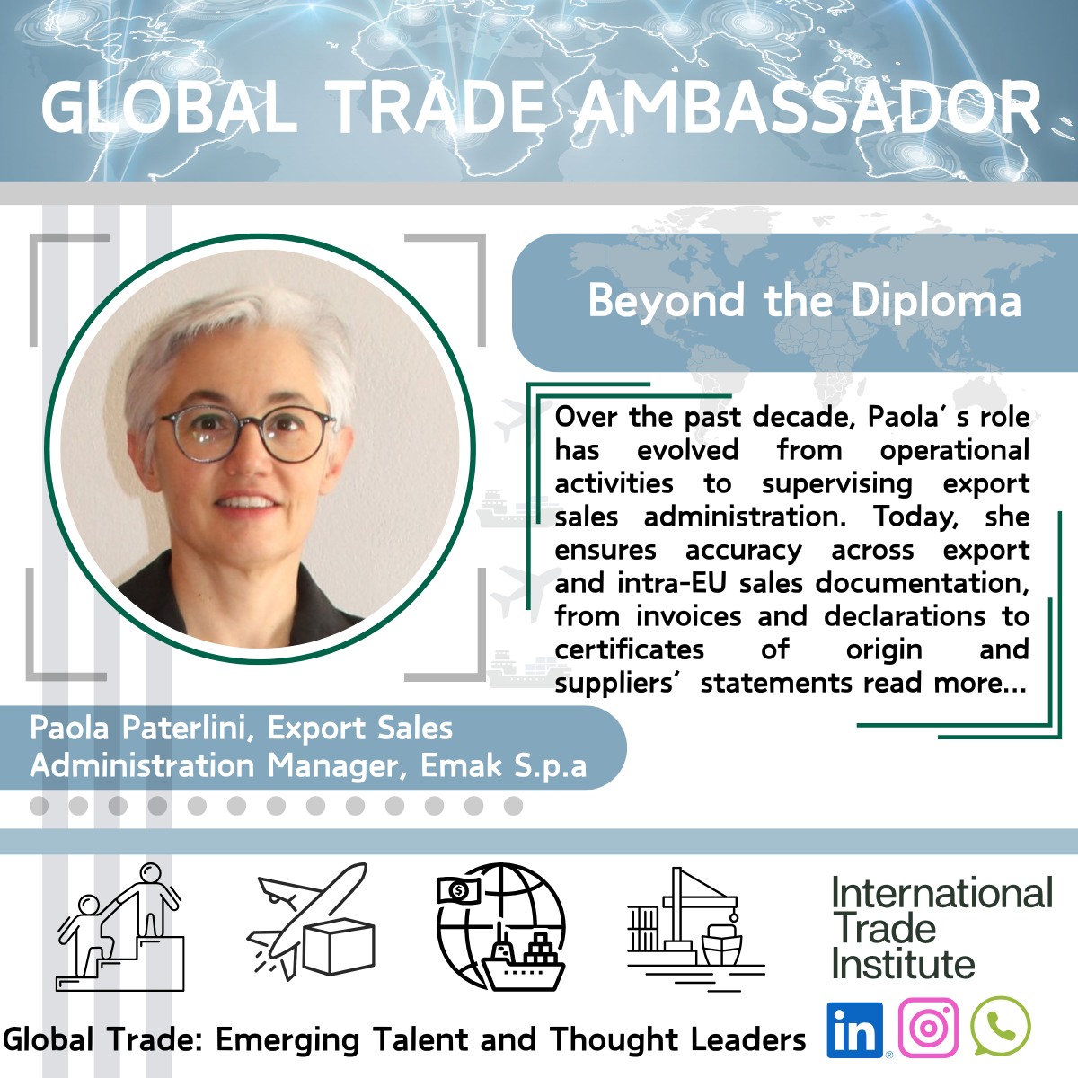 Global Trade Ambassador, Paola Paterlini