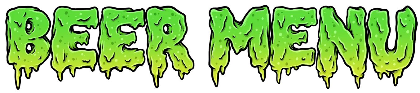 This is the heading image for the Beer Menu. It's green and looks like slime.
