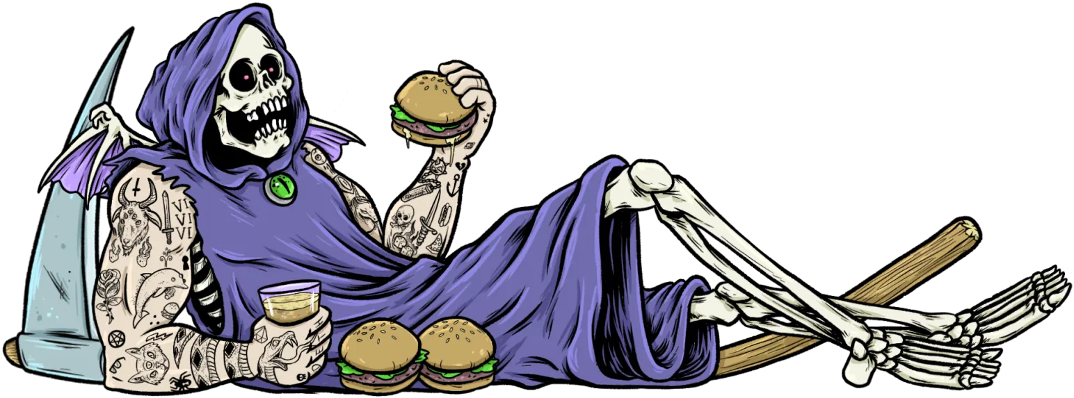 This image shows an animated red devil with a pitchfork