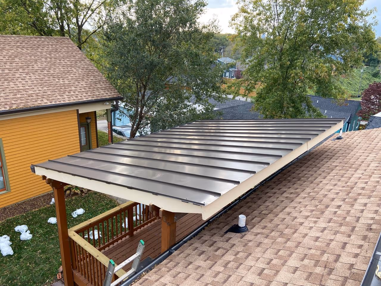Gray Standing Seam Porch