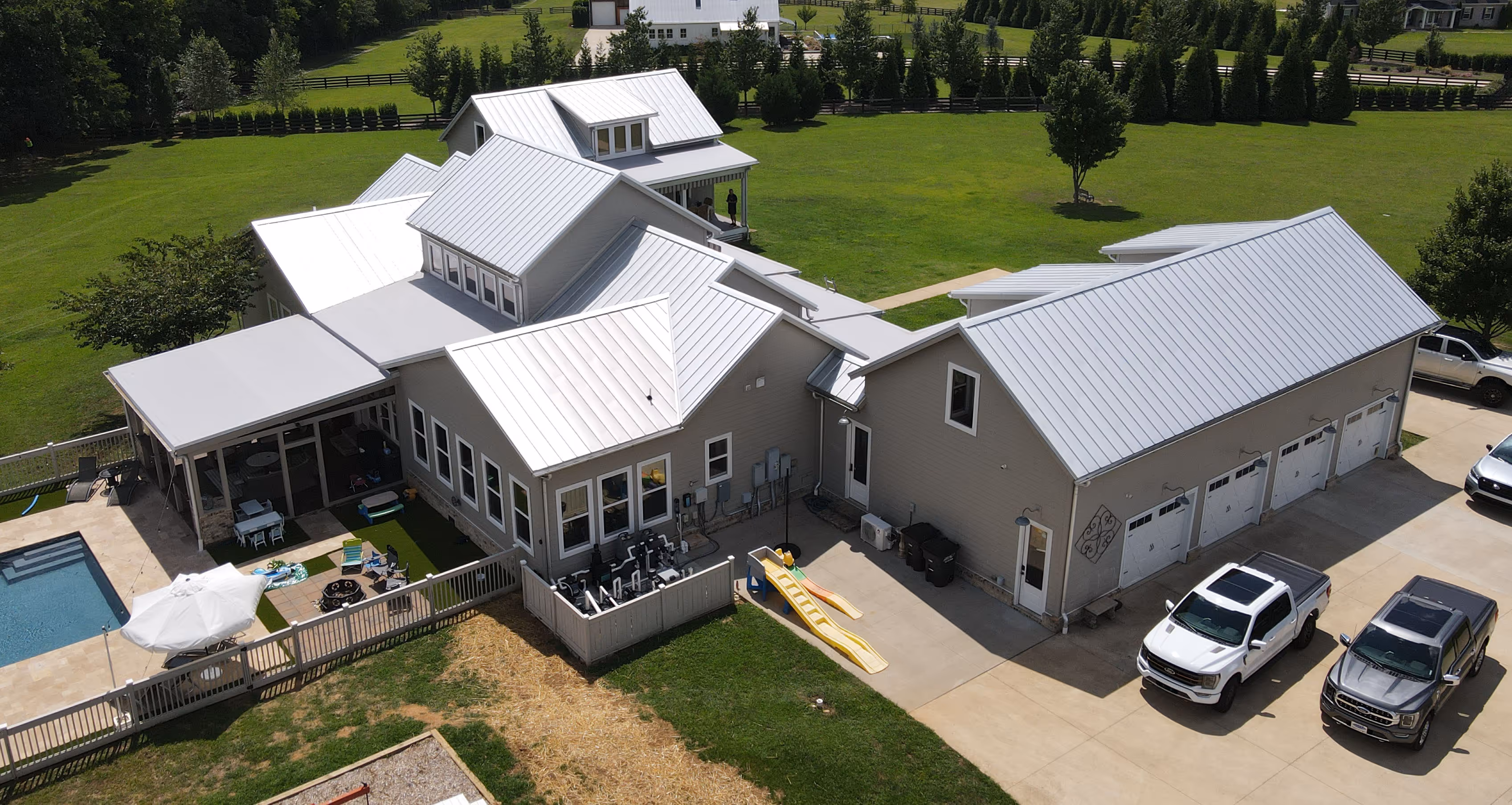 white traditional panel home