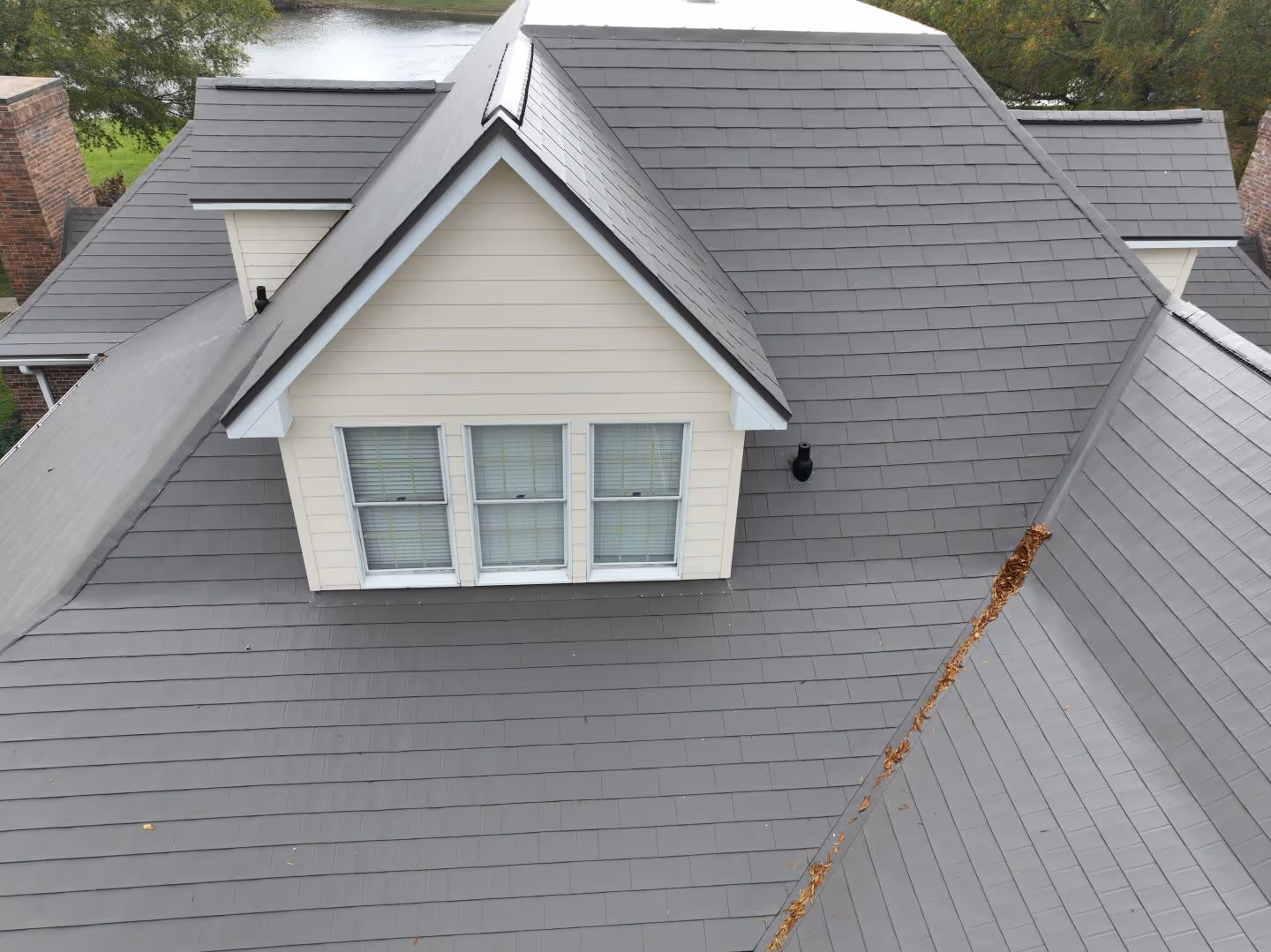 Metal Shingle Brown House Angle 2