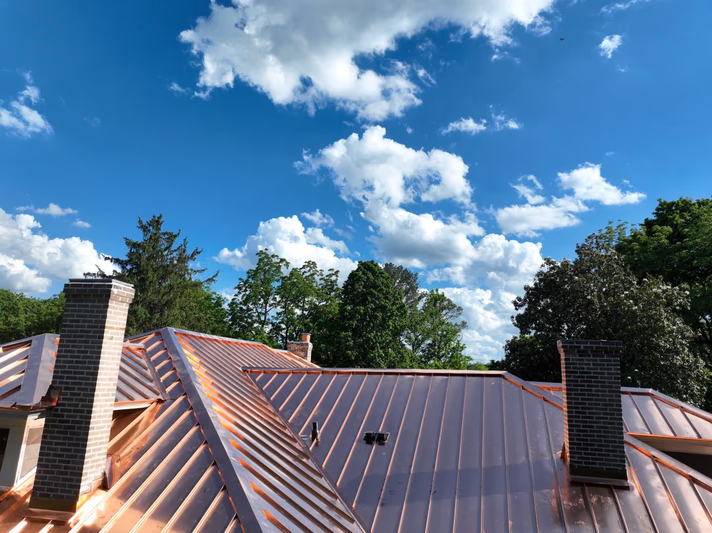 Copper Standing Seam Roof on Century Old Tennessee Stone Home