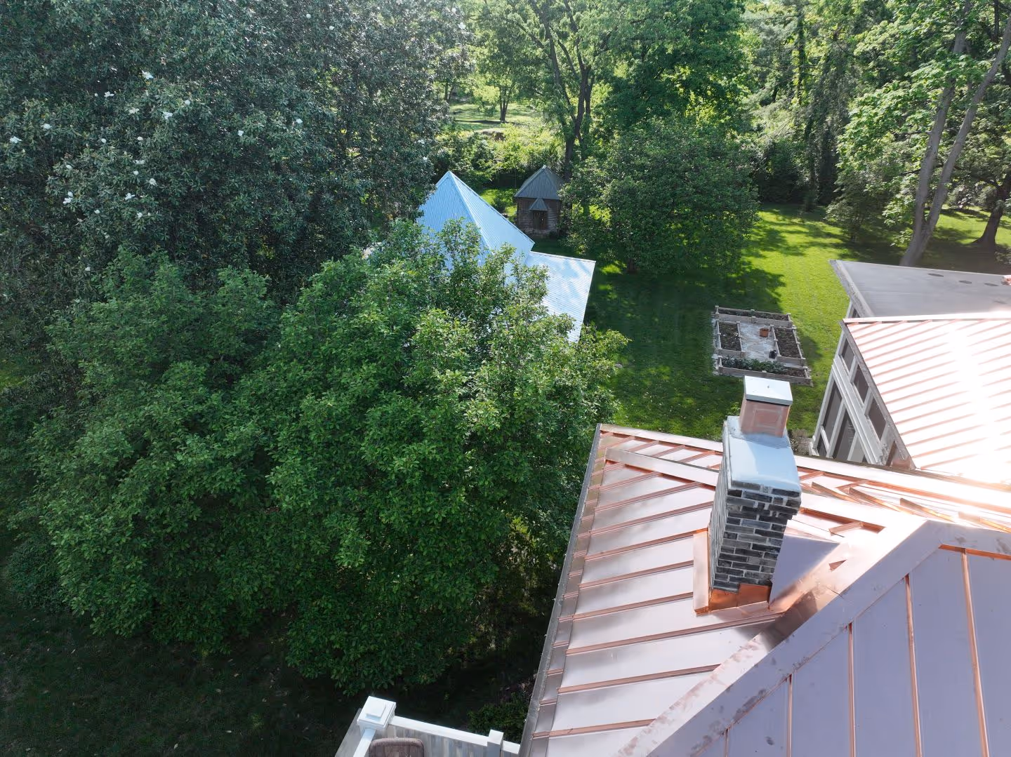 Copper Standing Seam Roof on Century Old Tennessee Stone Home