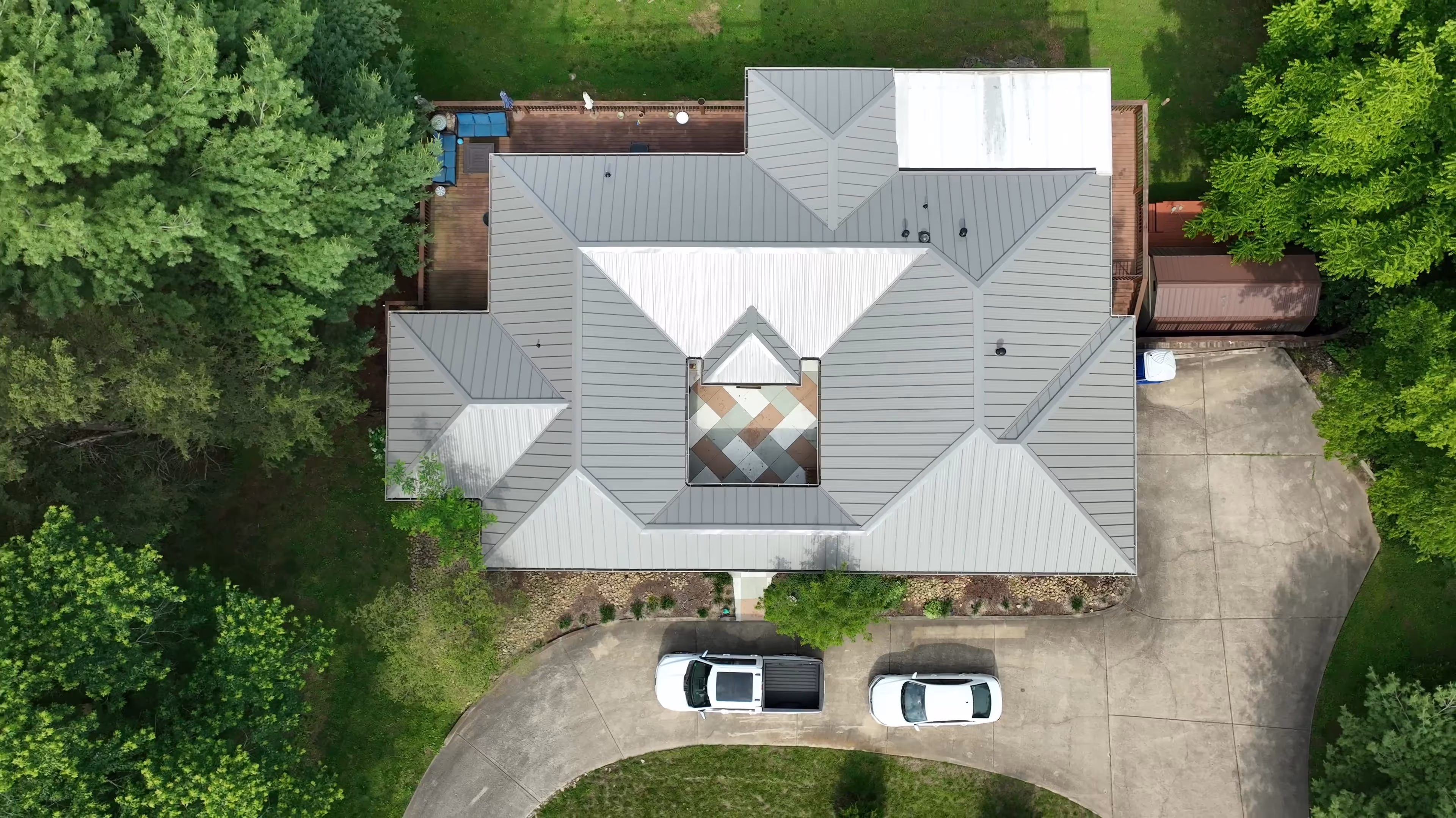Bronze Standing Seam Courtyard Home