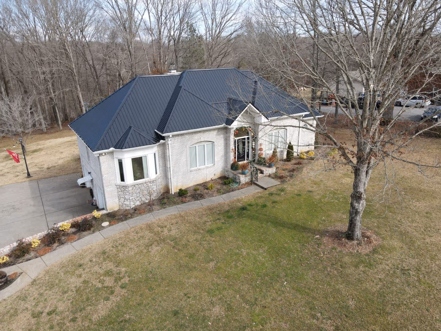Black Standing Seam Ranch Home