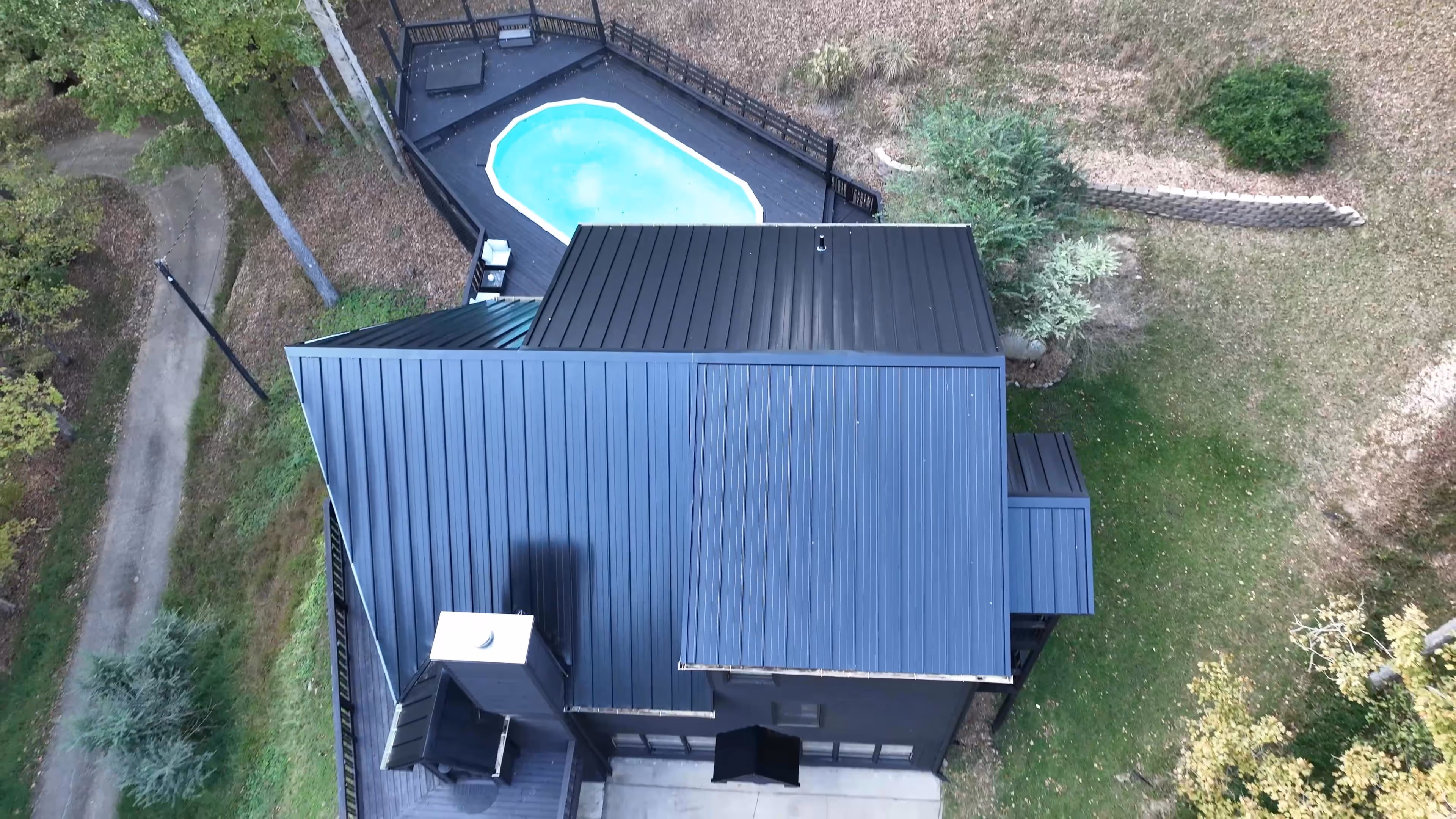 Black Mid Century Modern Standing Seam