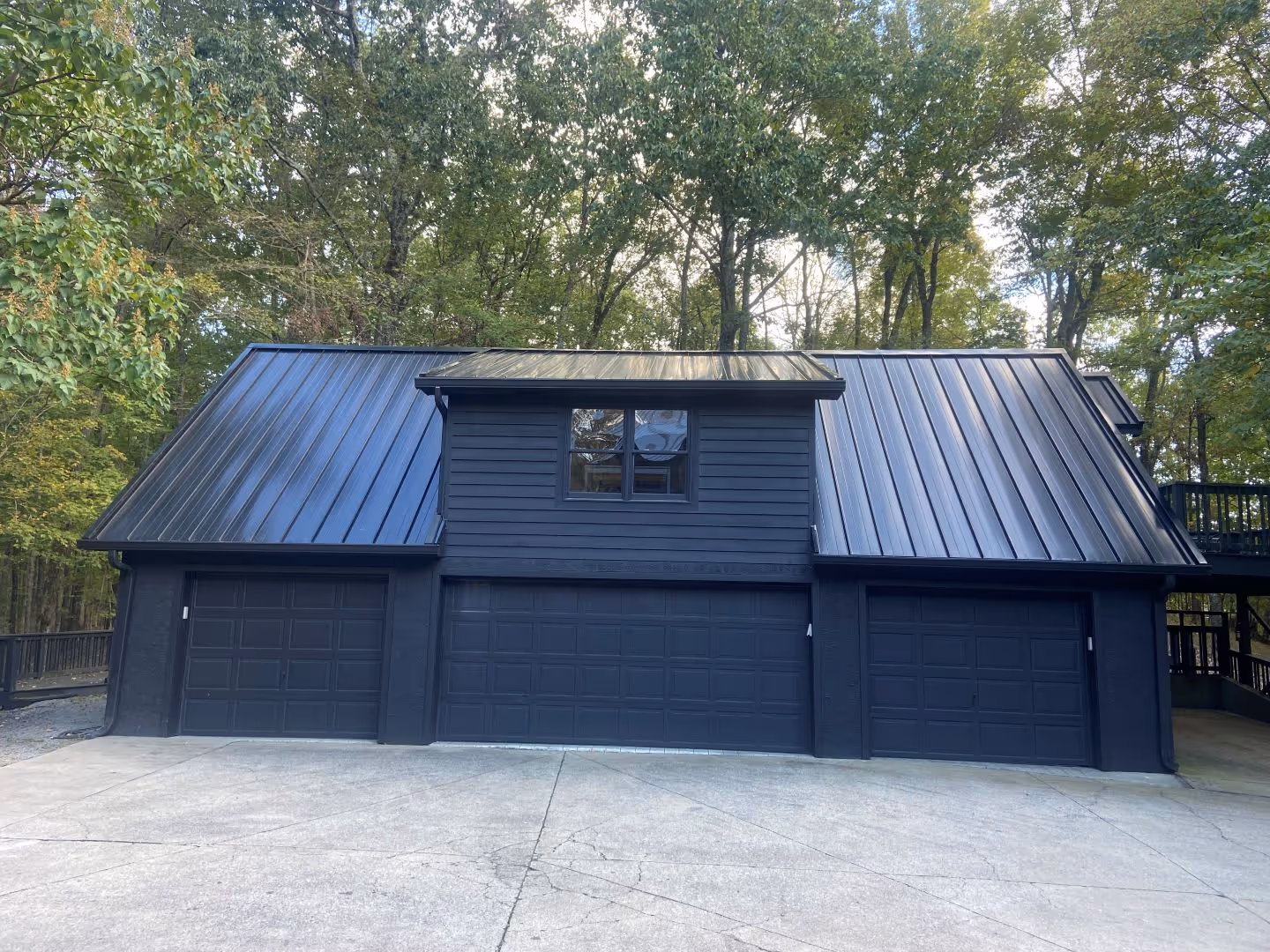 Black Mid Century Modern Standing Seam