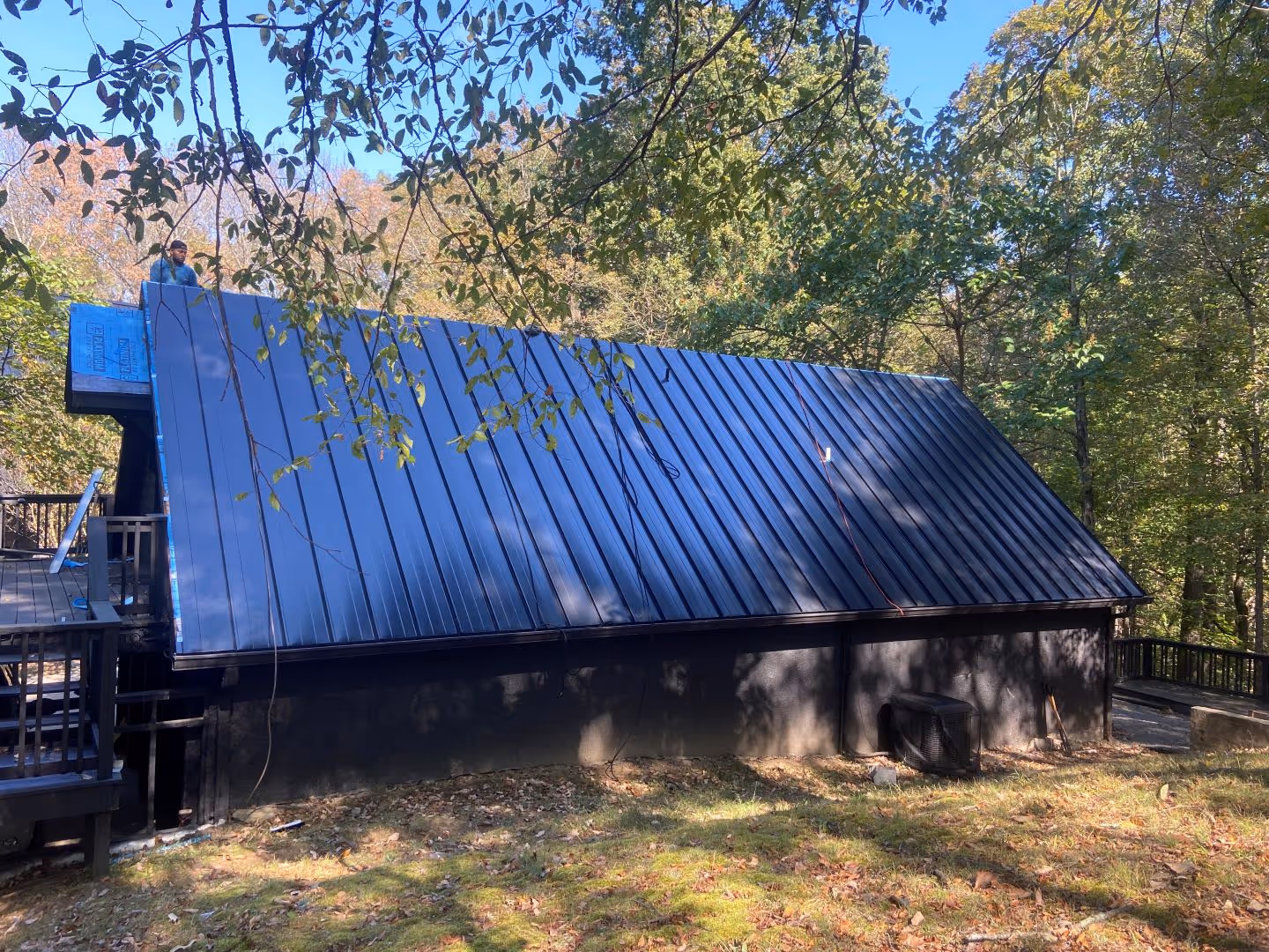 Black Mid Century Modern Standing Seam