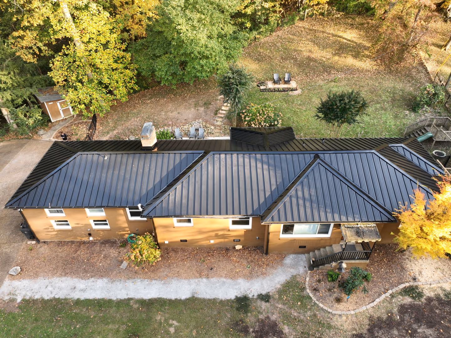 Black Standing Seam Ranch Home