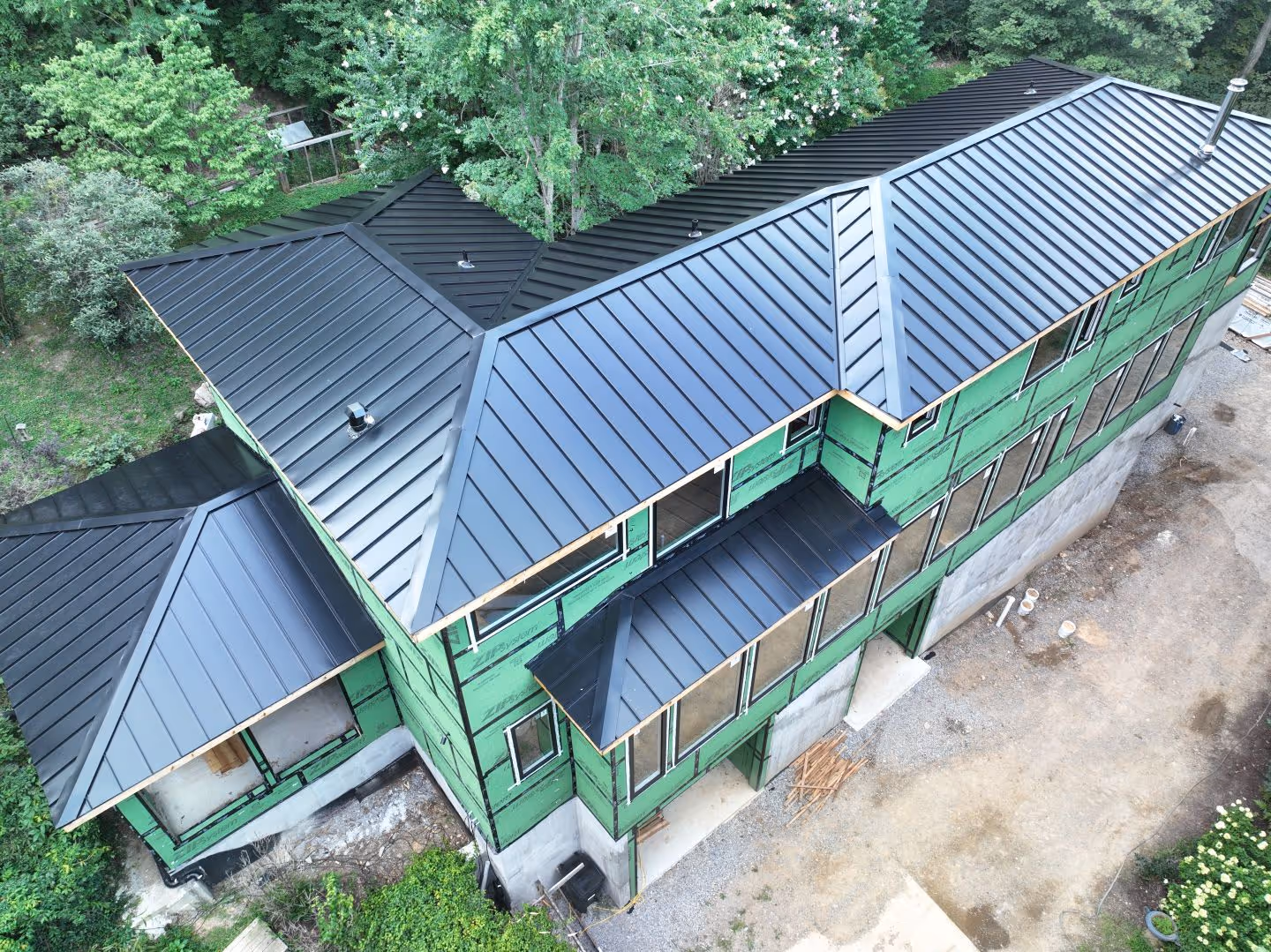 Black Standing Seam Forest Home