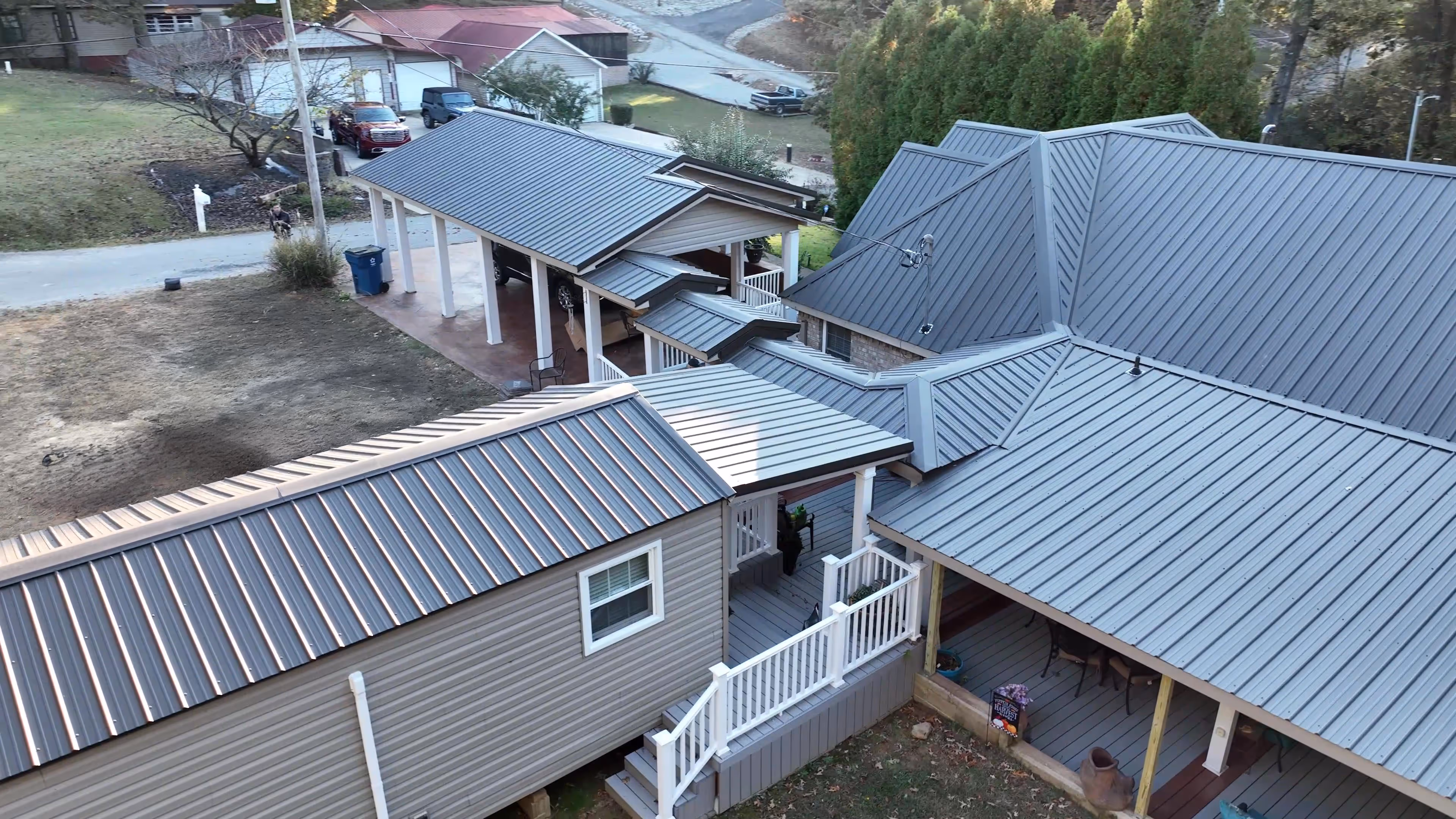 Gray Standing Seam Roof and Deck