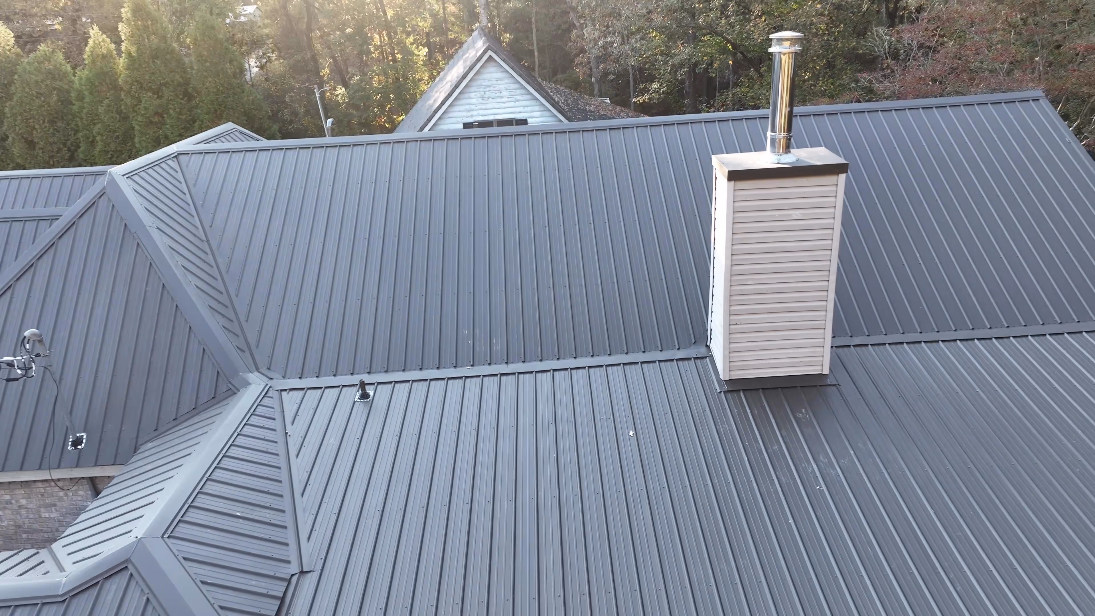 Gray Standing Seam Roof and Deck