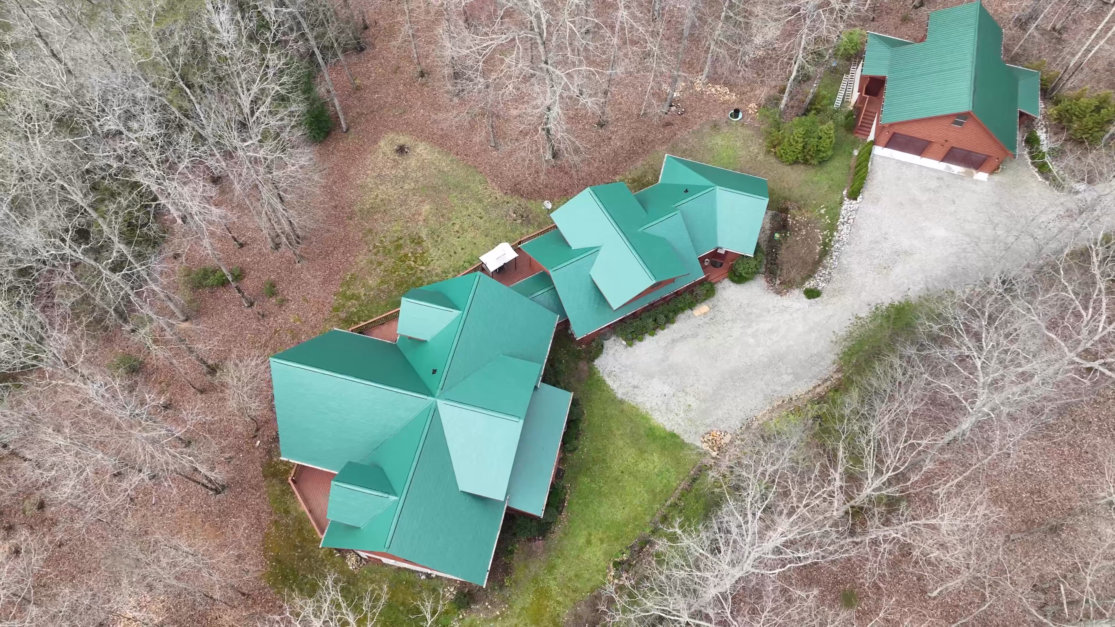 Green Classic Panel Forested Home