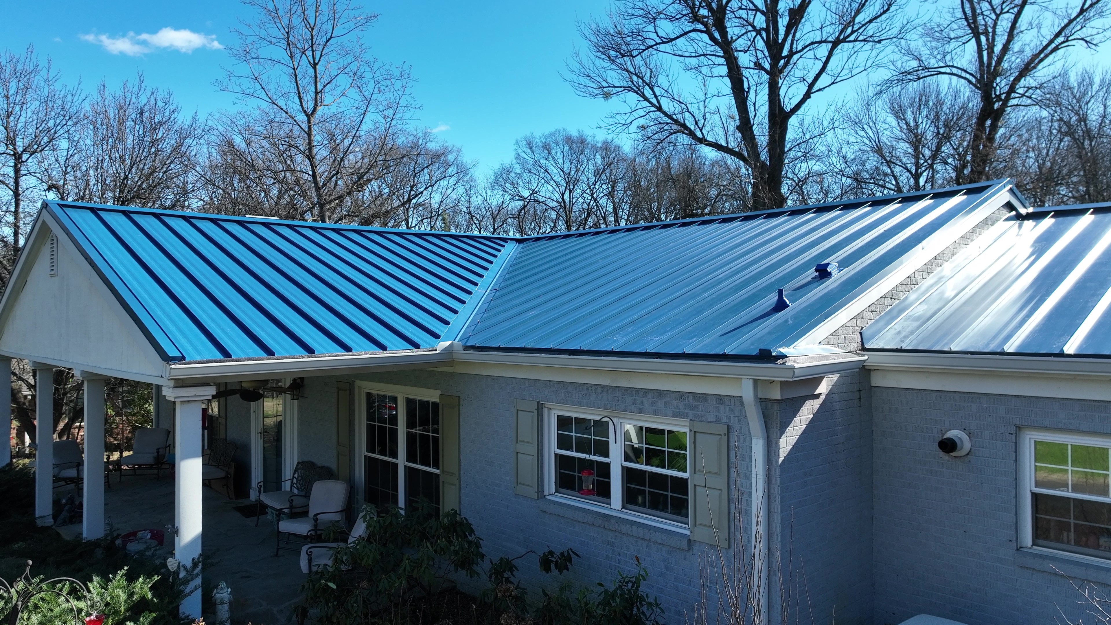 Royal Blue Standing Seam on Mid Century Home