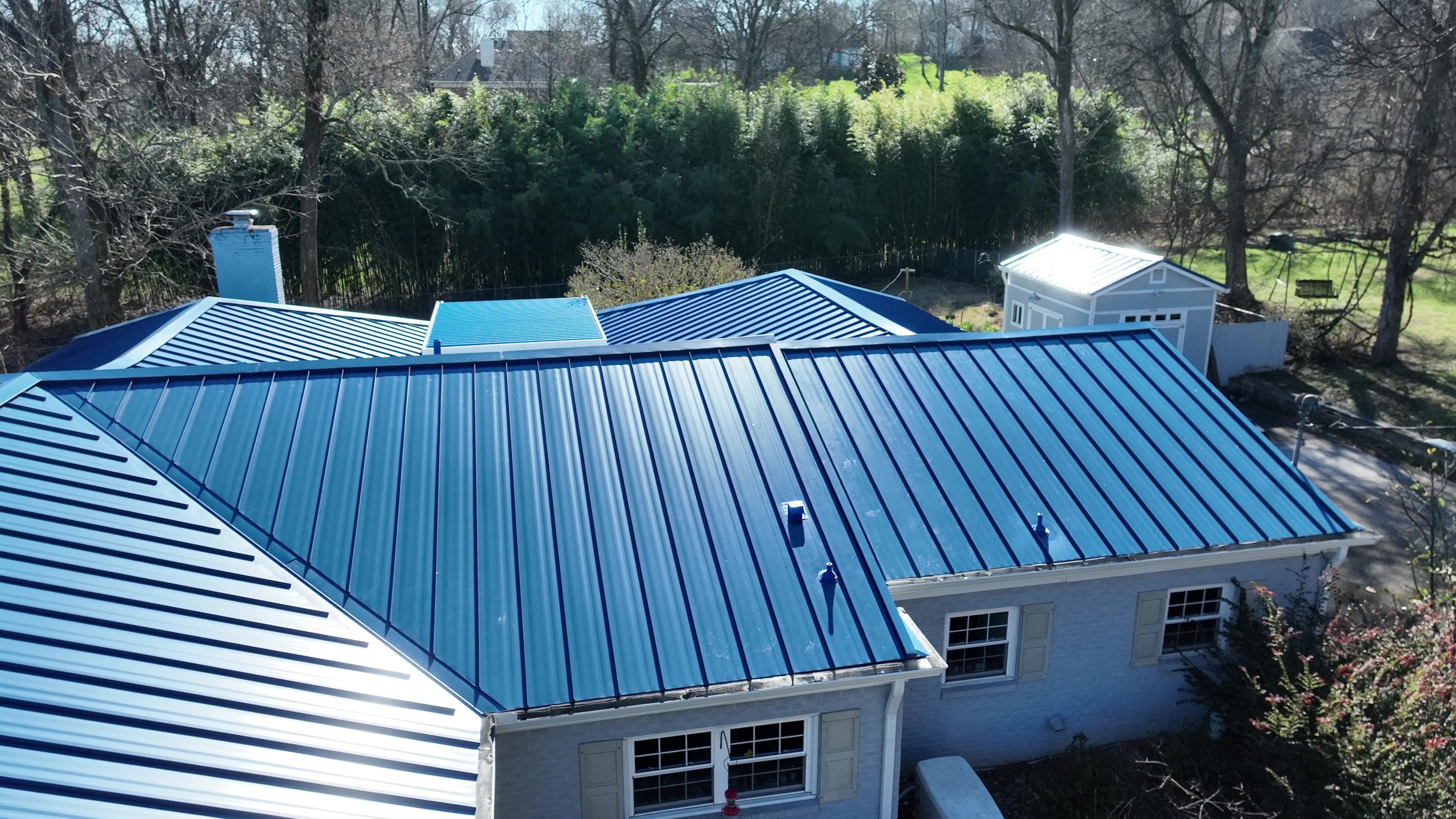 Royal Blue Standing Seam on Mid Century Home