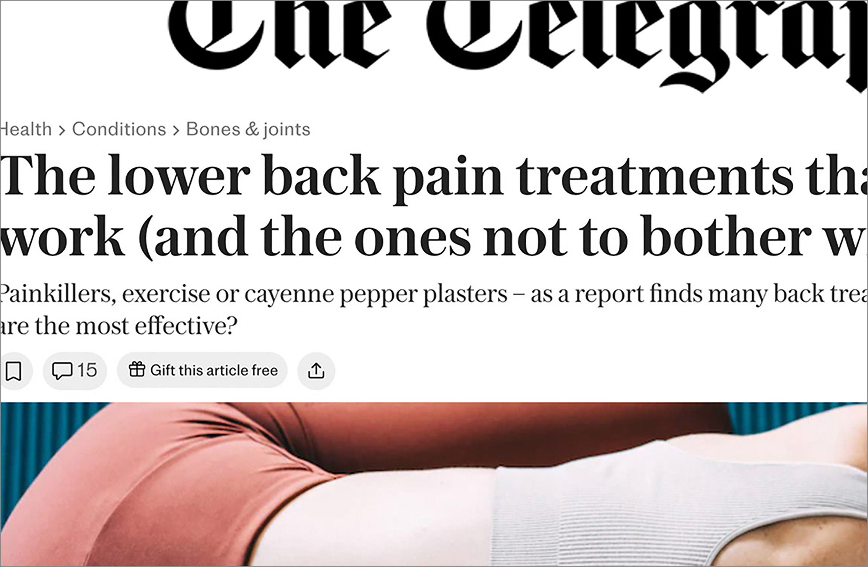 The Telegraph article: The lower back pain treatments that work 