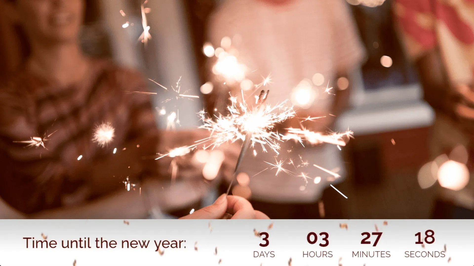 A countdown holiday overlay